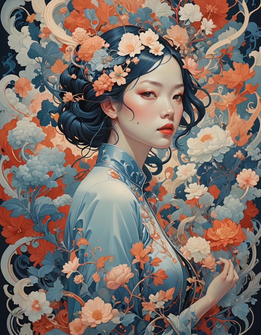 Intricate Portrait in James Jean Style