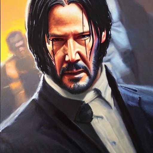 John Wick as Oil Painting by Gurney