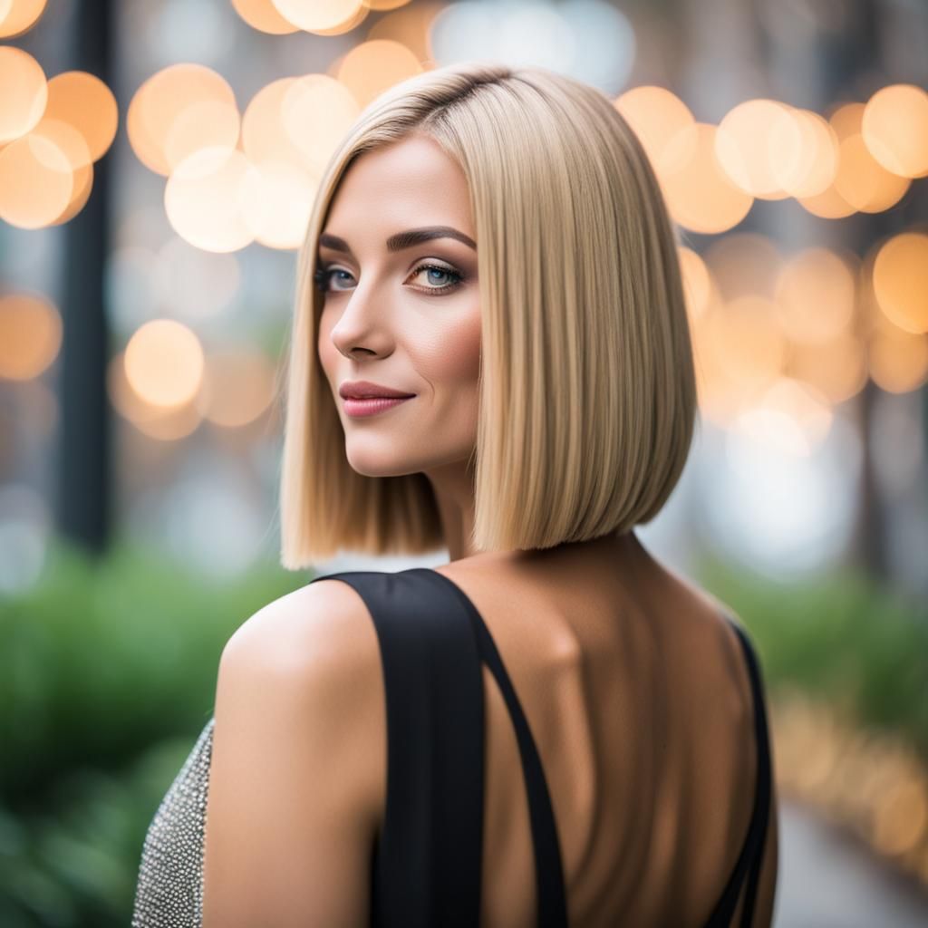 Blonde Bob Hairstyle in Professional Portrait Photography
