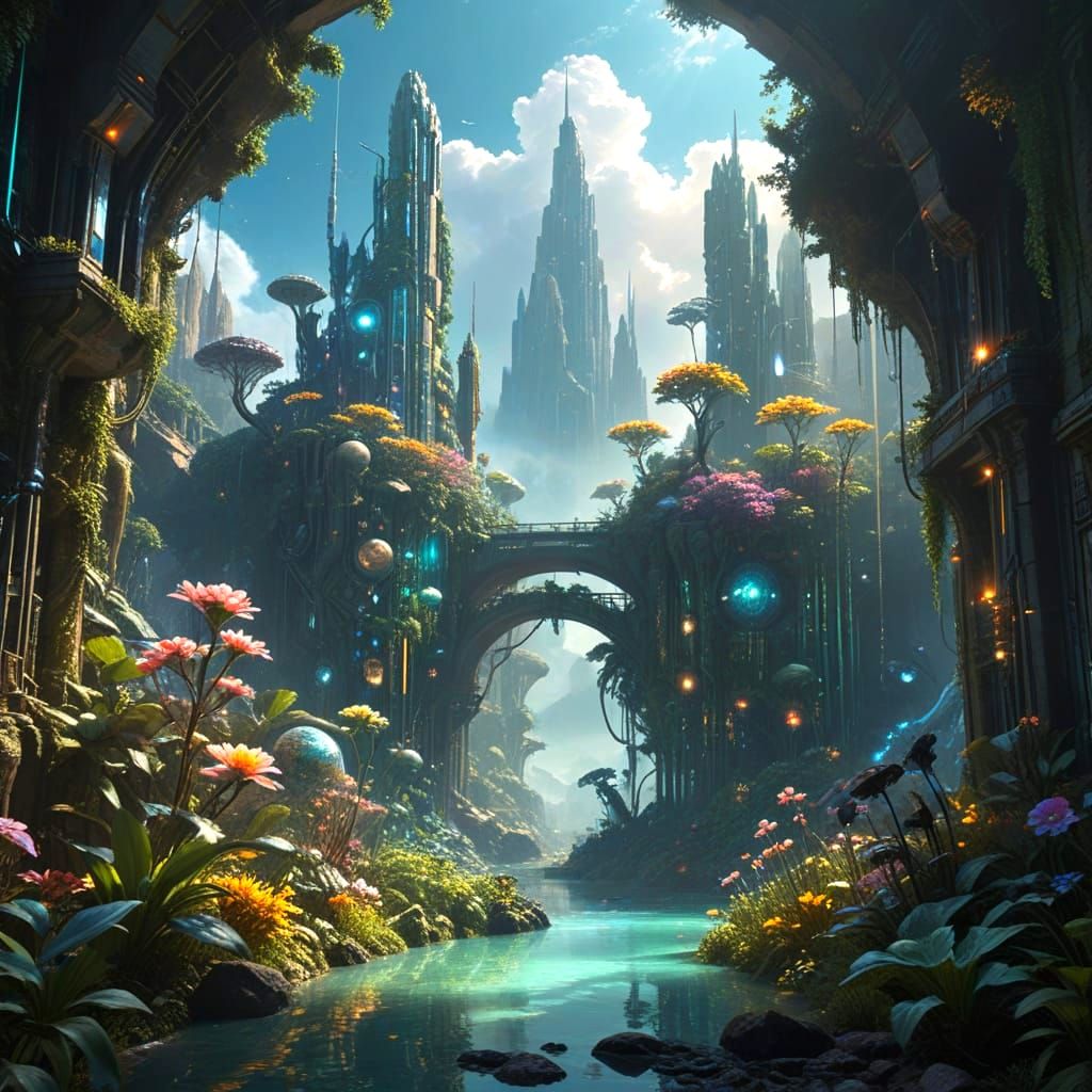 Synthesis: Utopian Solarpunk Elysium