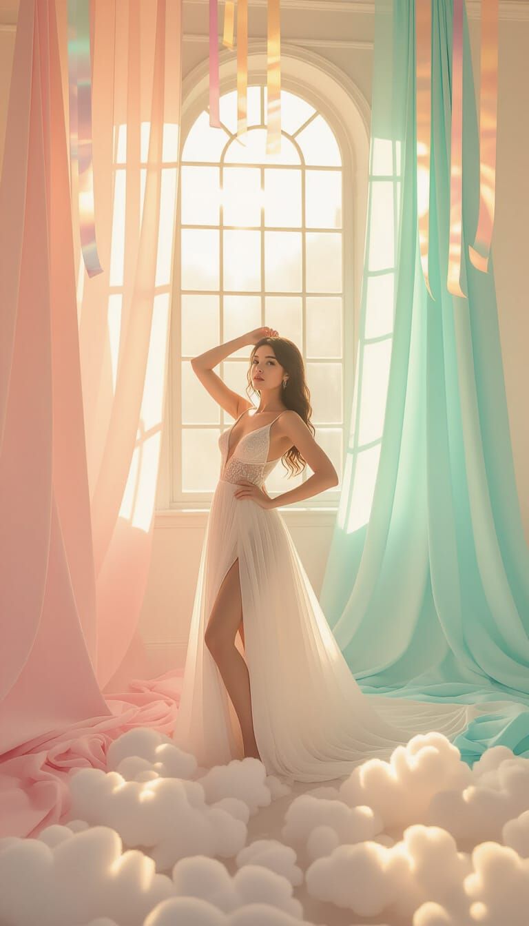 Dreamy Photoshoot with Pastel Colors and Ethereal Light
