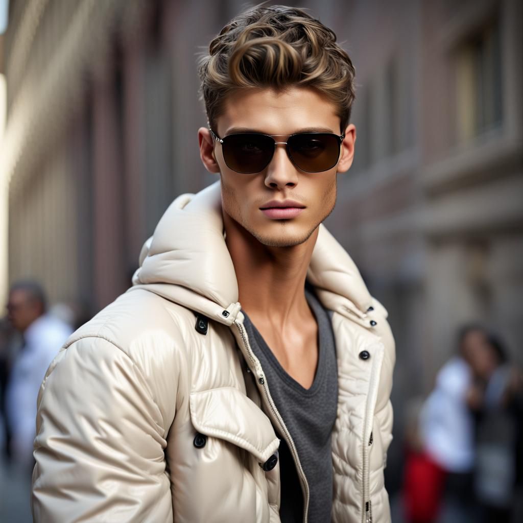 Ryan Philippe Look-Alike in Moncler Jacket at Harvard