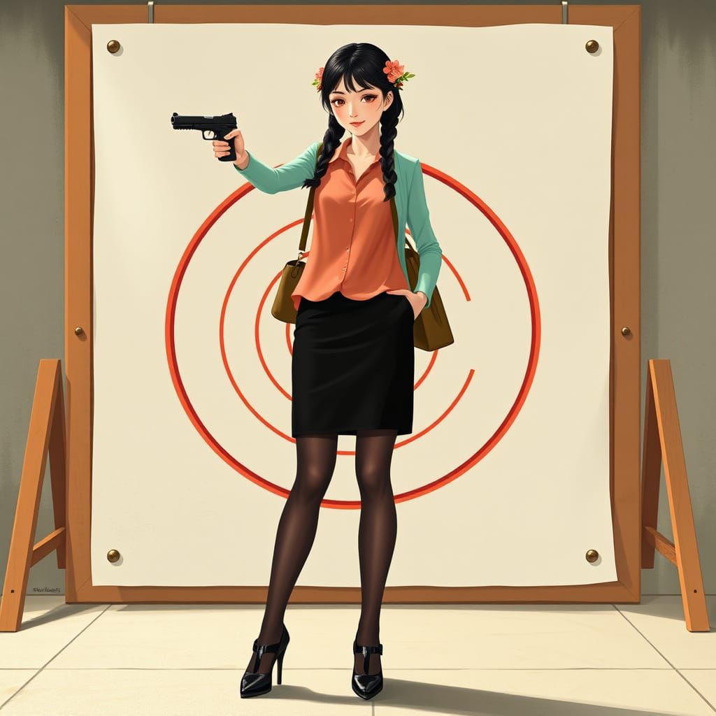 Elegant Female Spy in Futuristic Chic