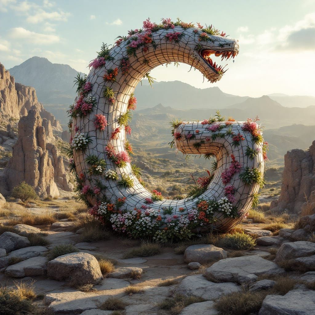 Abstract Metallic Letter G in Digital Art Style