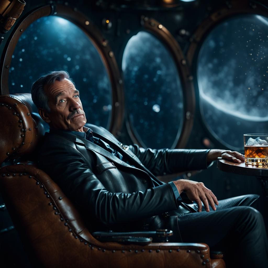 Private Investigator in Spaceship, Film Noir Aesthetic