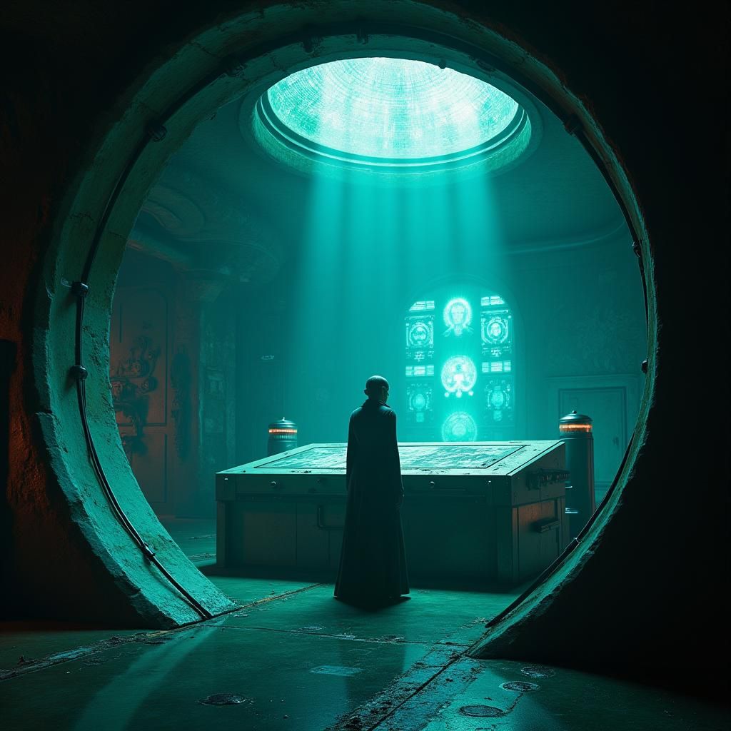 Alien in UFO Interior: A Matte Painting