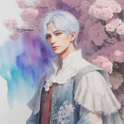 Pastel prince in elegant outfit