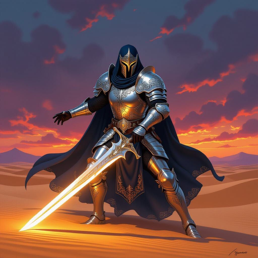 Warrior of Faith in Golden Desert