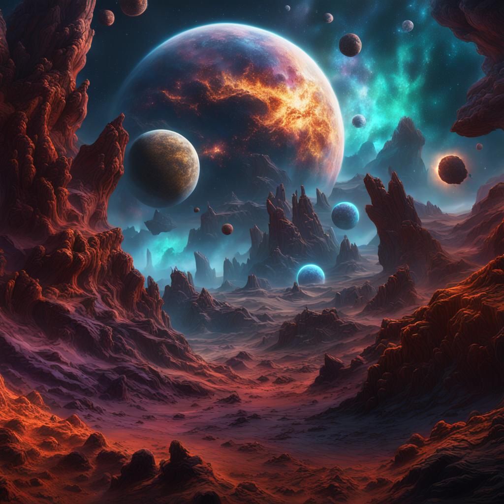 Detailed Nebula Concept Art in Deep Color