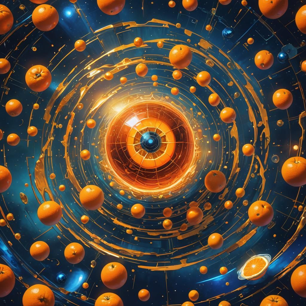 Orange Prism Inside Fruit on Alien Planet