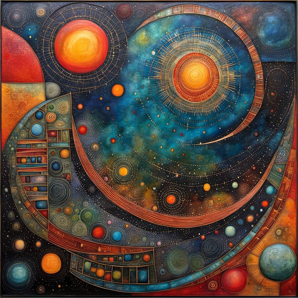 Encaustic Deep Space Art Inspired by Abstract Masters