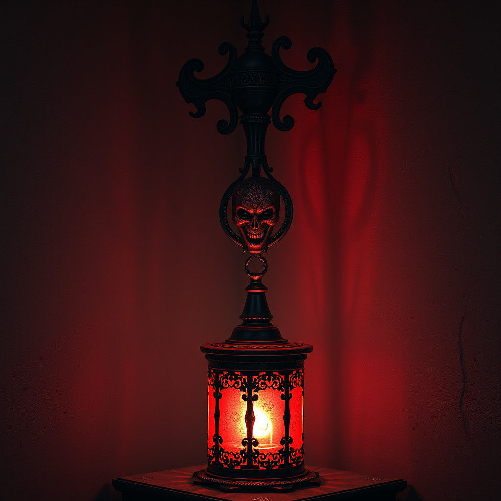 Sinister Lamp Awakens, Gothic Fantasy Concept Art