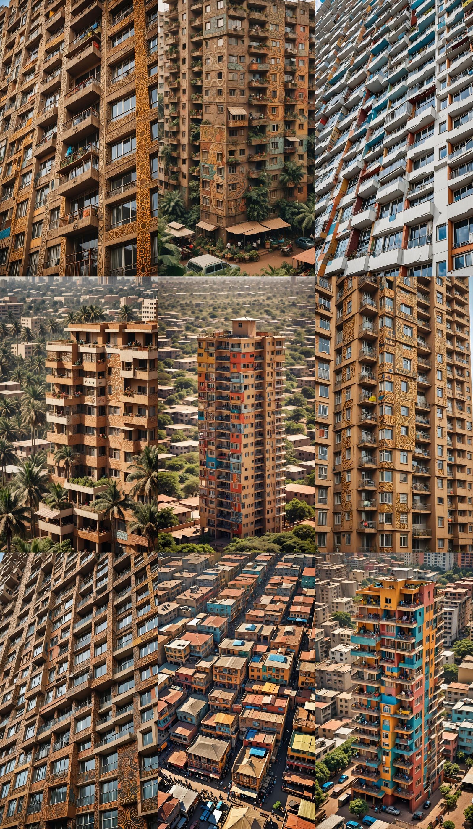 Sub-Saharan High-Rise Apartment Building, Professional Photo...
