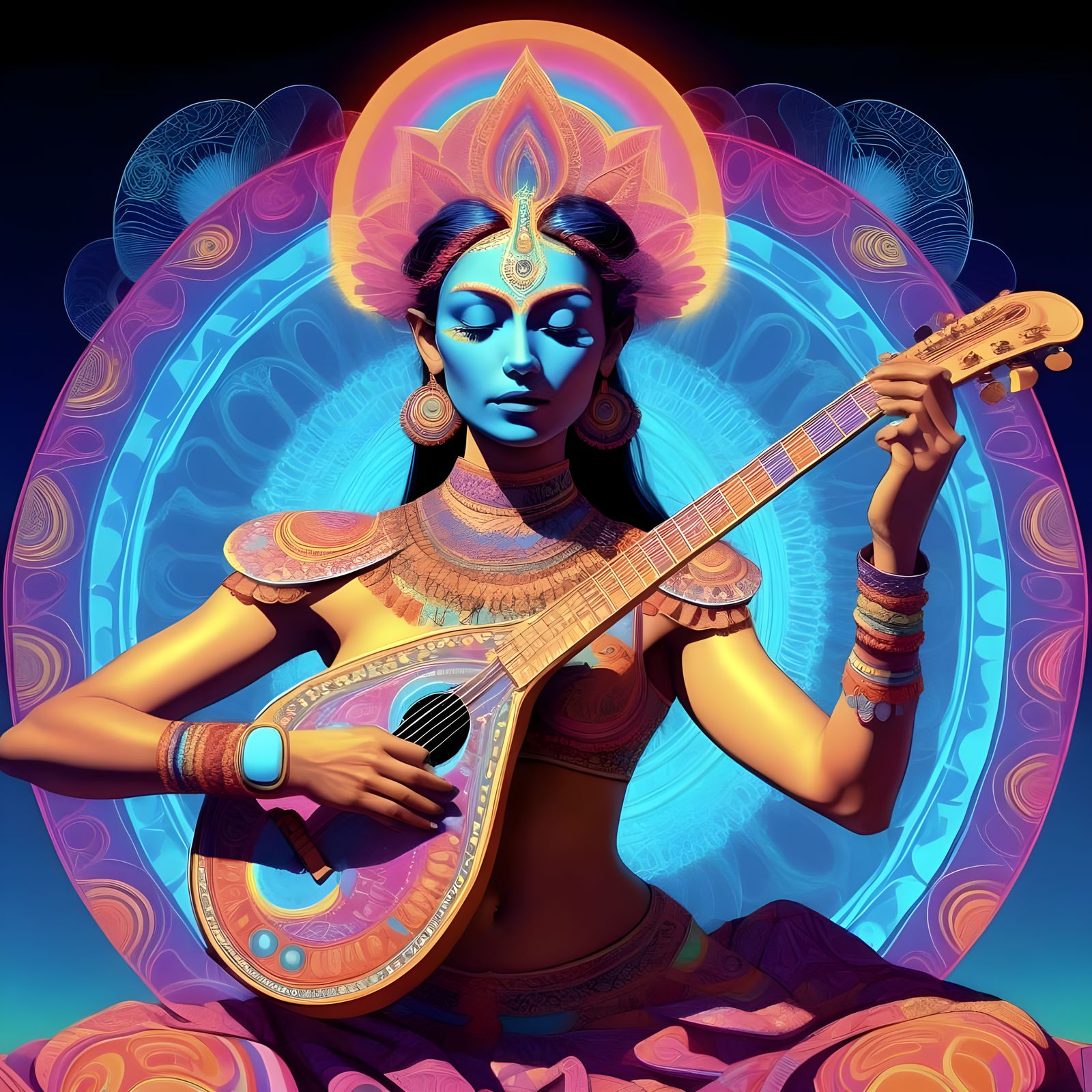 Psychedelic Sitar Rhythms Affect the Human Brain