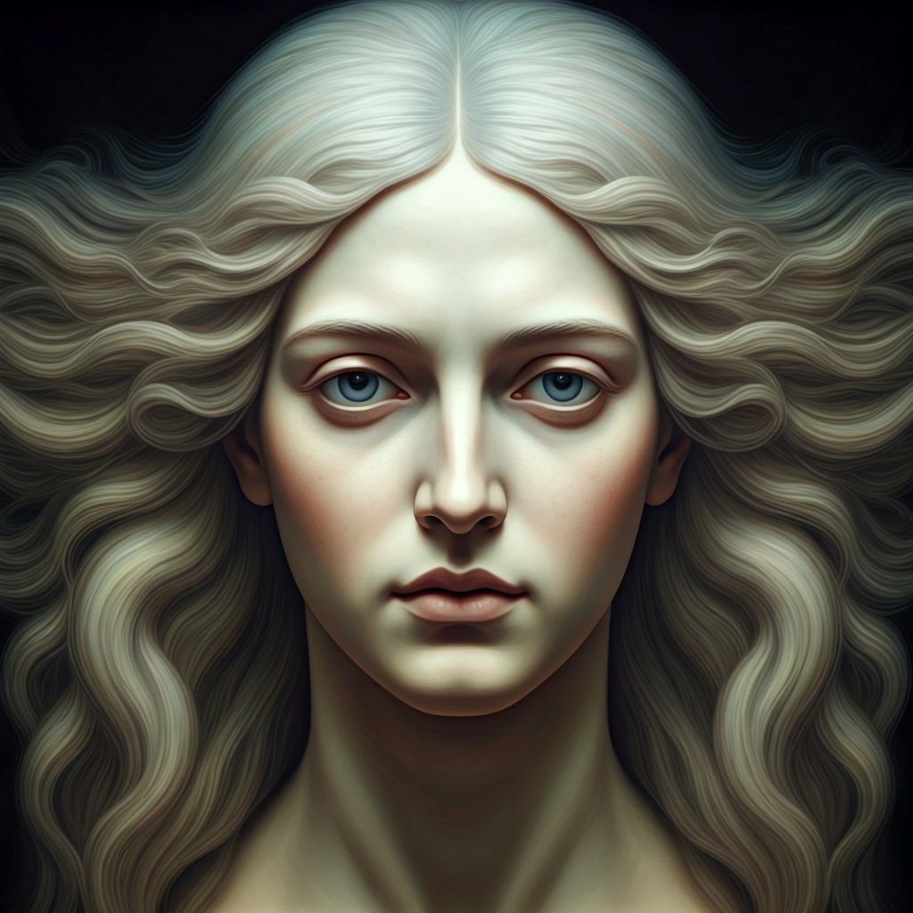 Symmetrical Ethereal Portrait in Neoclassical Style