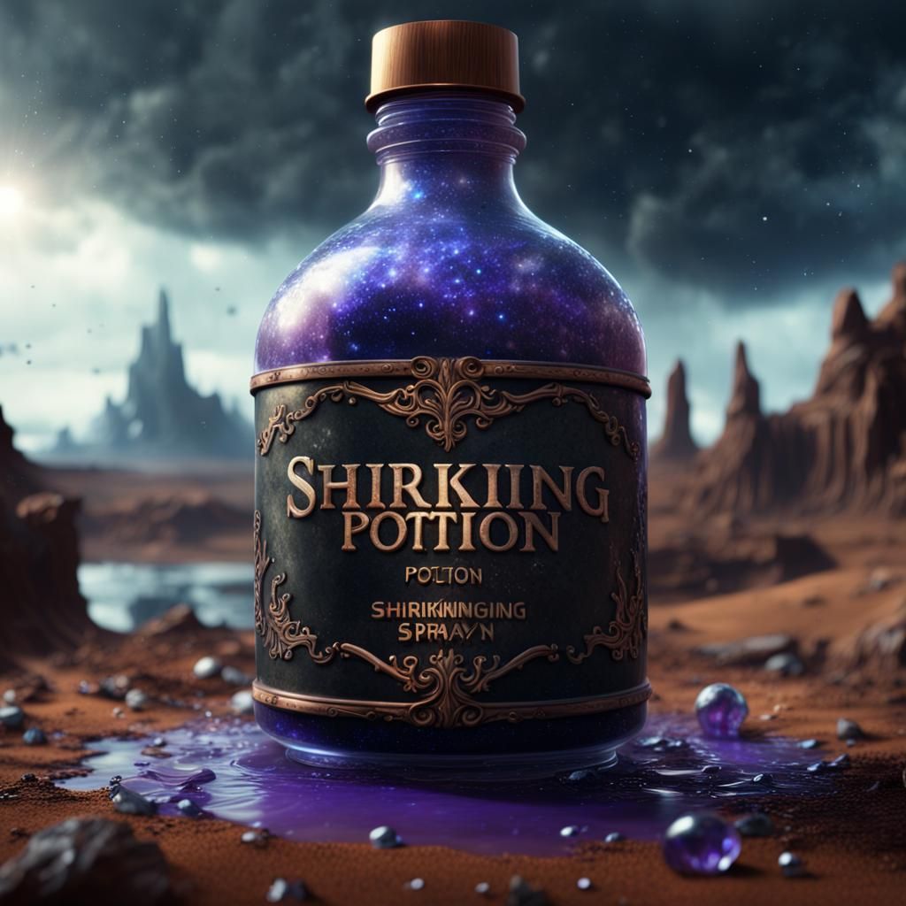 Shrinking Potion Spray: Hyperrealistic Digital Matte Paintin...