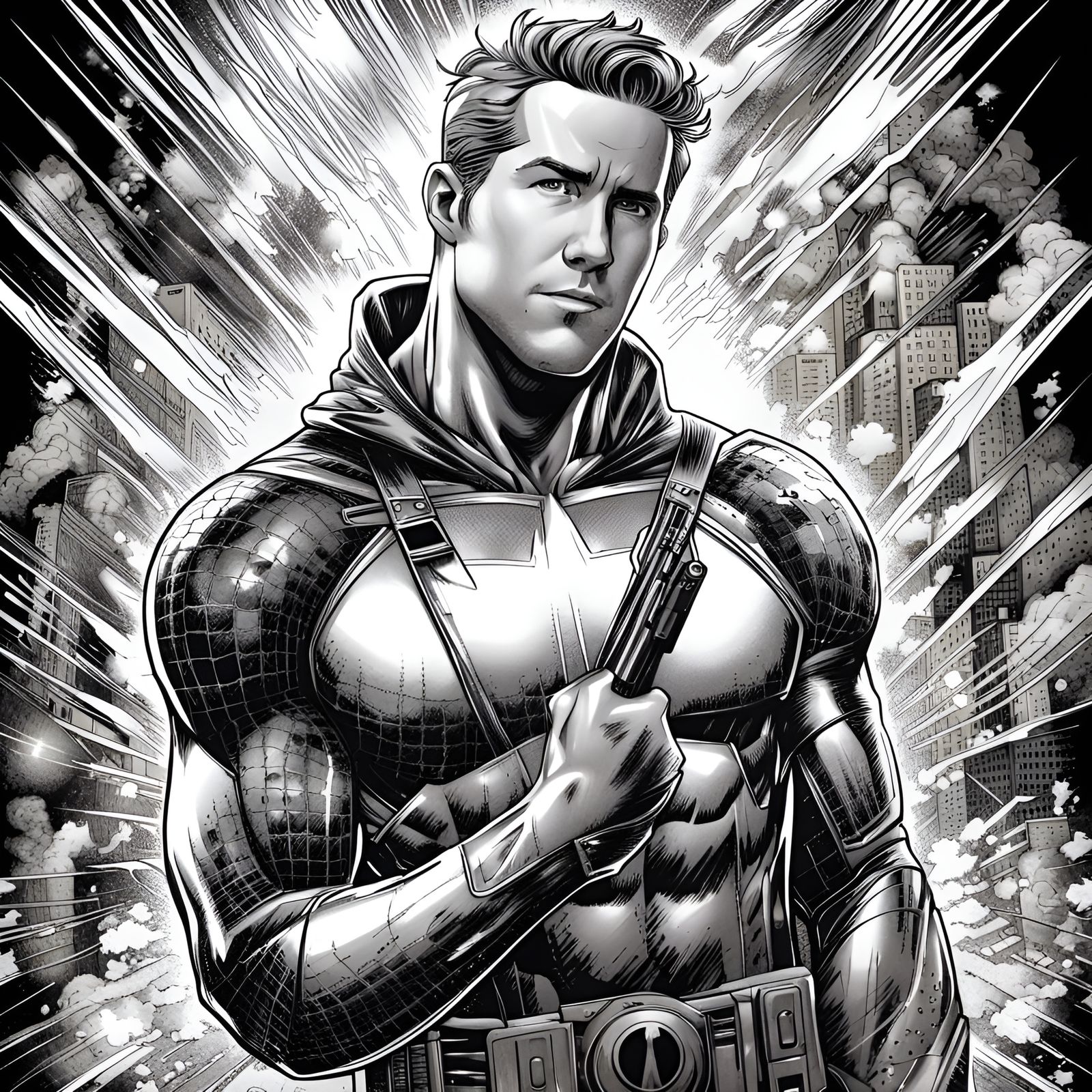 Ryan Reynolds in Comic Book Art Style