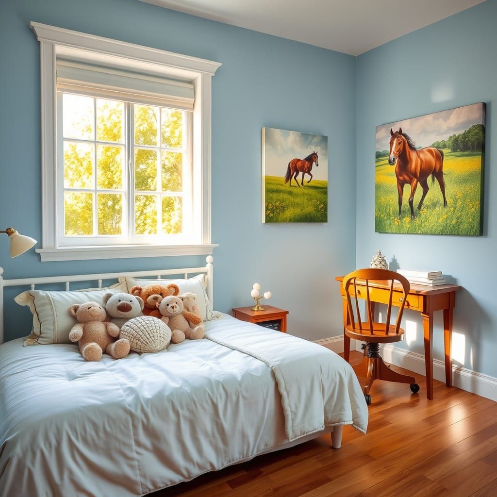 Cozy Bedroom Sanctuary in Dreamy Watercolor Style