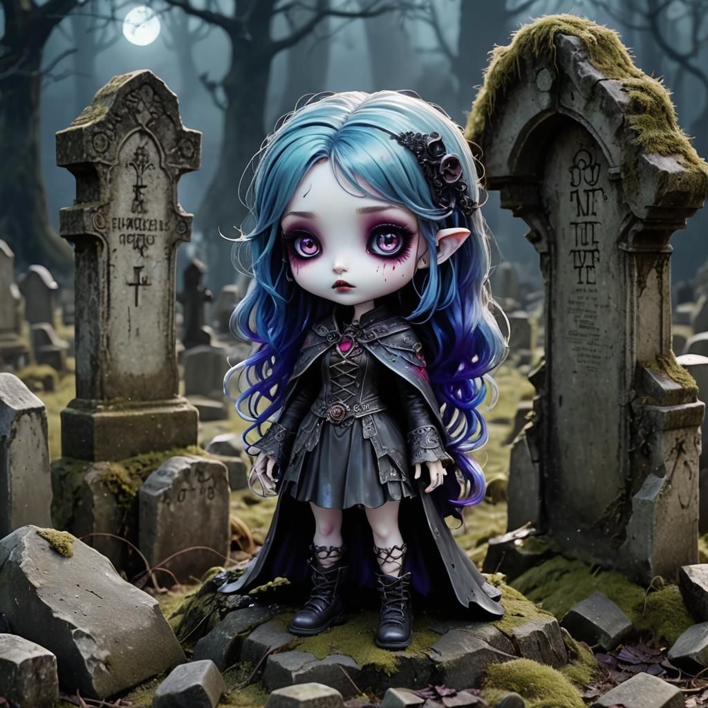 Chibi Vampire Girl in Anime Style