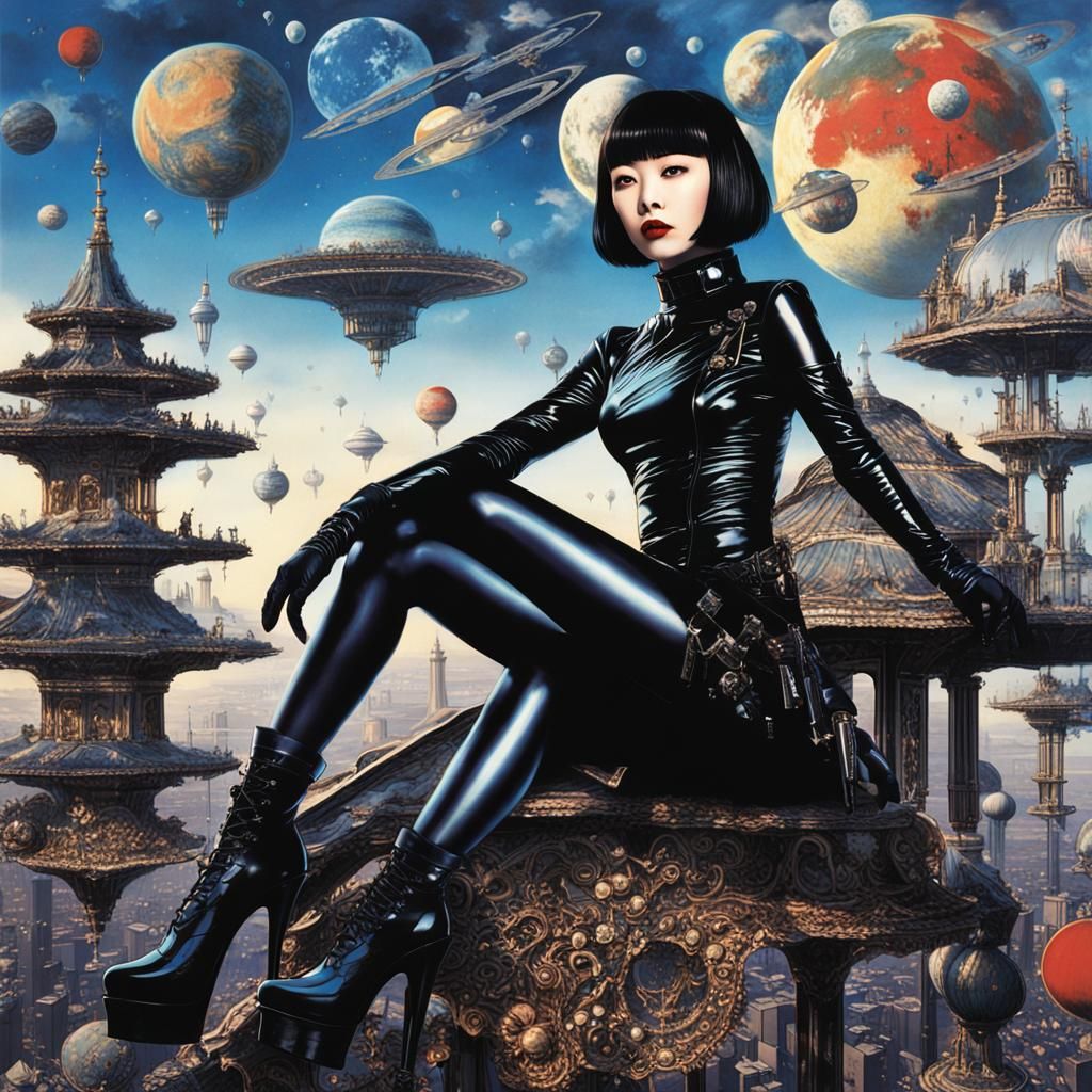 Gothic Hitwoman on Magazine Cover Art