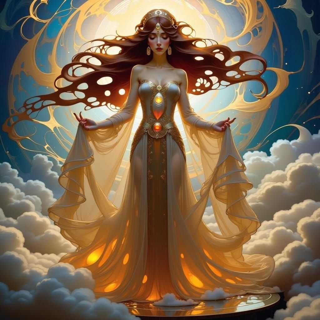 Jupiter-Themed Goddess of Storms in Digital Art