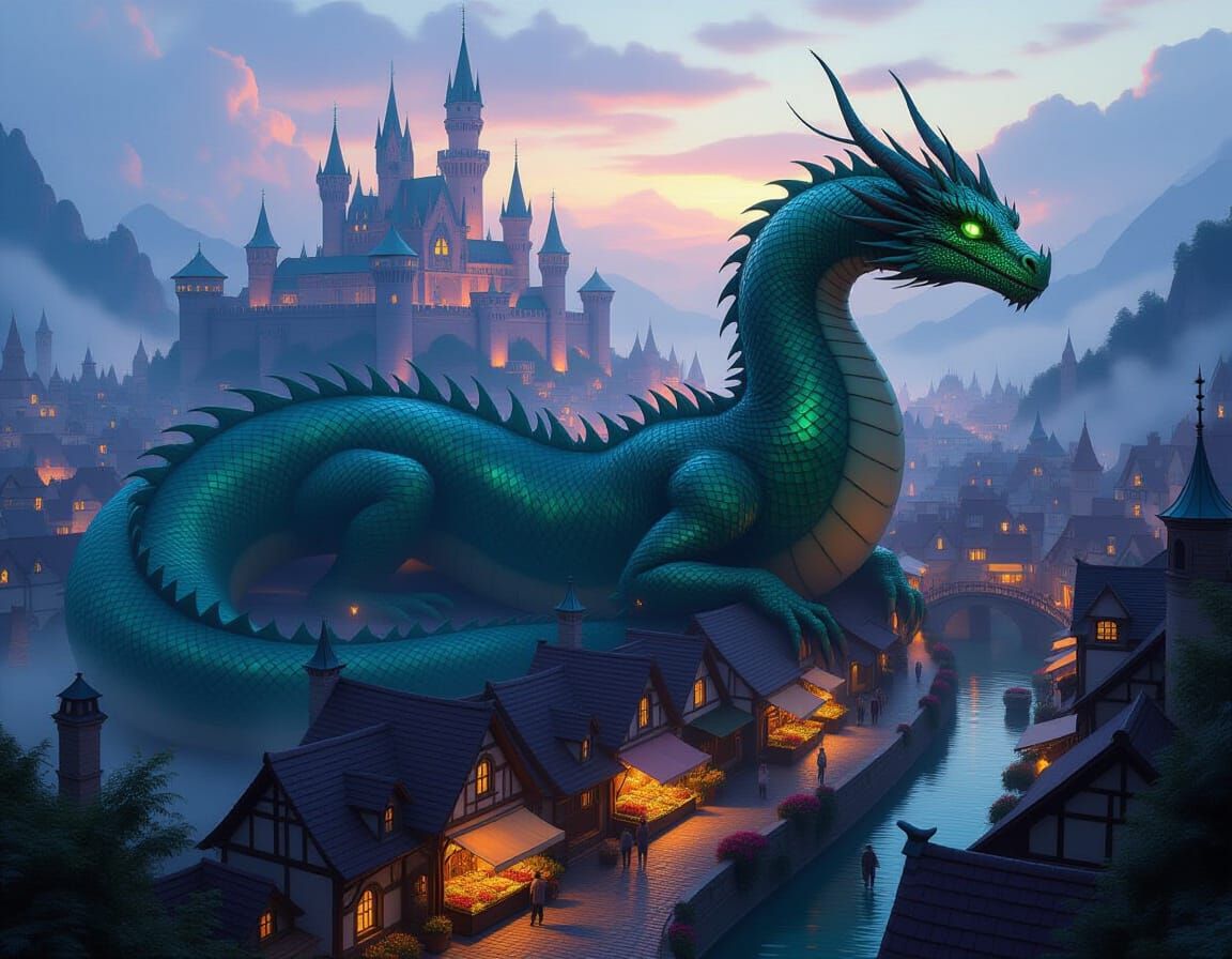 Dragon City: A Medieval Fantasy Aerial View