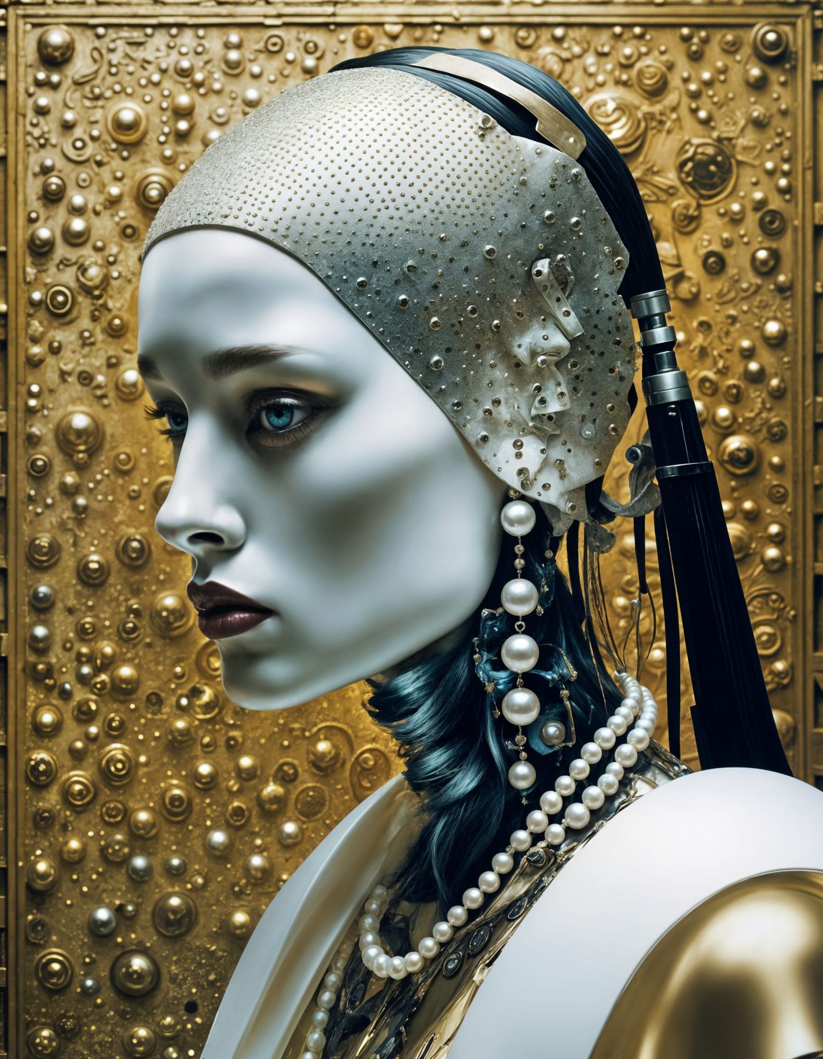 Renaissance Pop Art Robot Girl in Neo-Diesel Style