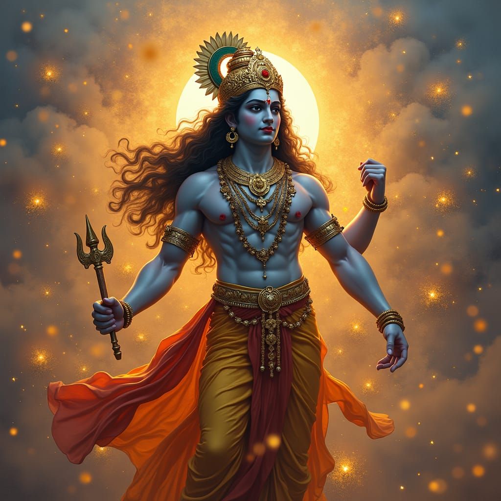 Sri Krishna in Omnipresence: A Digital Depiction