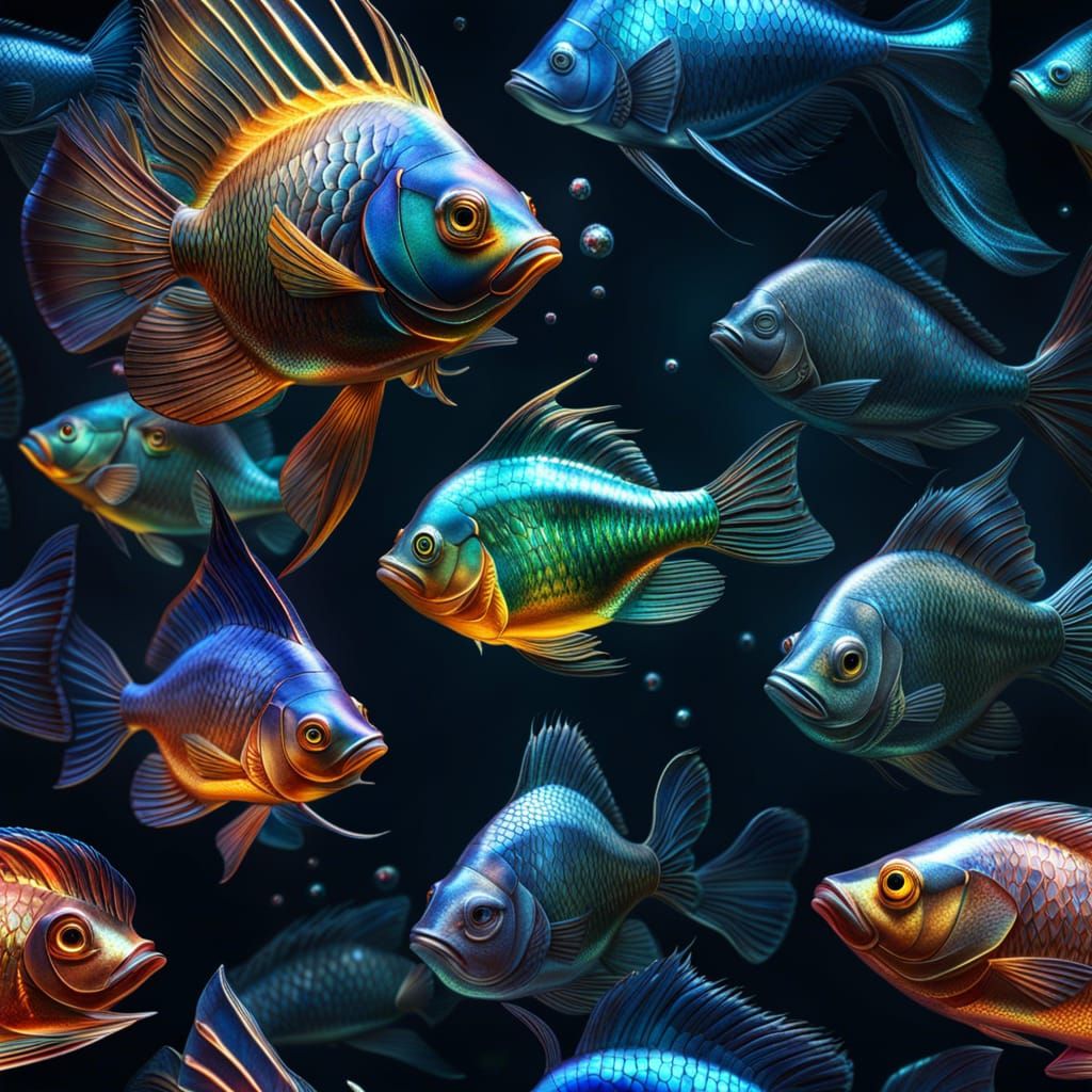 Glass Skin Fantasy Fish in Atmospheric Lighting