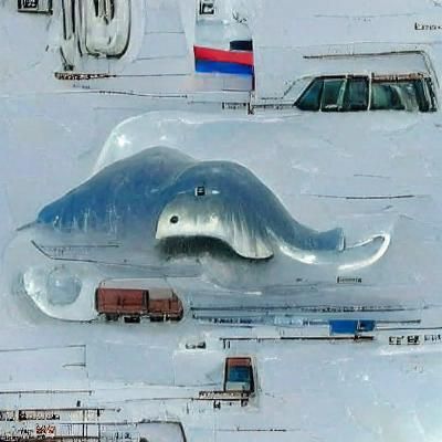 Whimsical Ice Whale with a Mustache