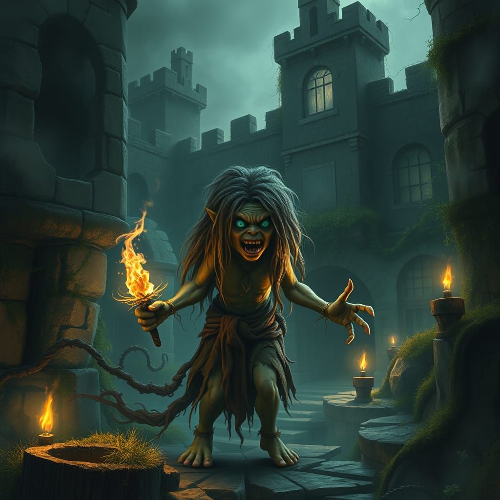 Ghost Troll Haunts Abandoned Castle: Medieval Horror