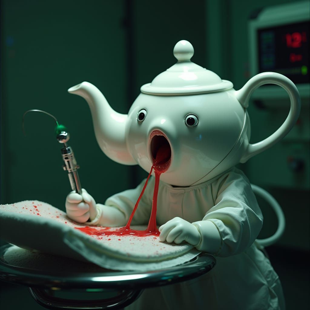 Terrified Teapot in Alien Operating Room