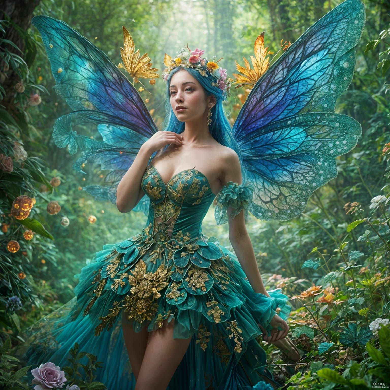 Fairy Dance Under Harvest Moon, Ethereal Concept Art