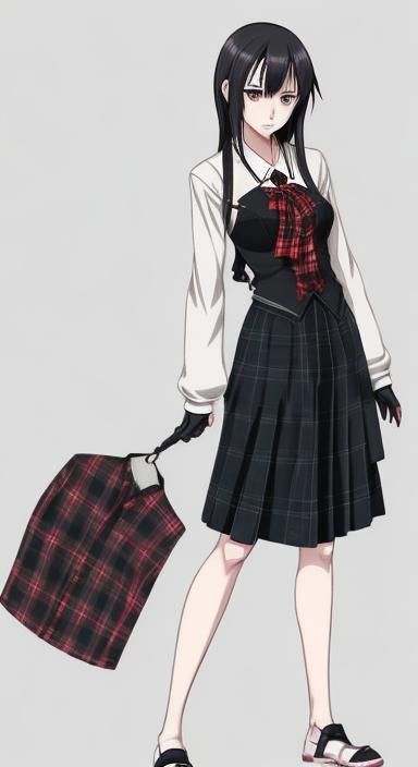 Plaid Skin Anime Characters in Manga Style