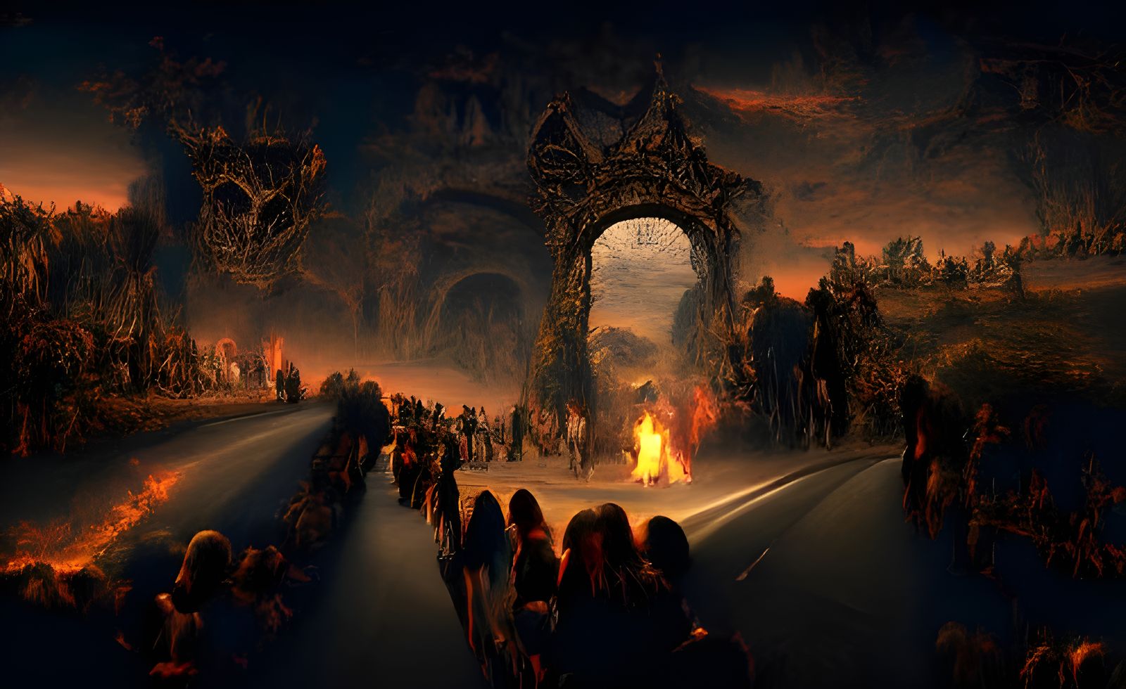 Ornate Gates of Hell Beckon Lost Souls