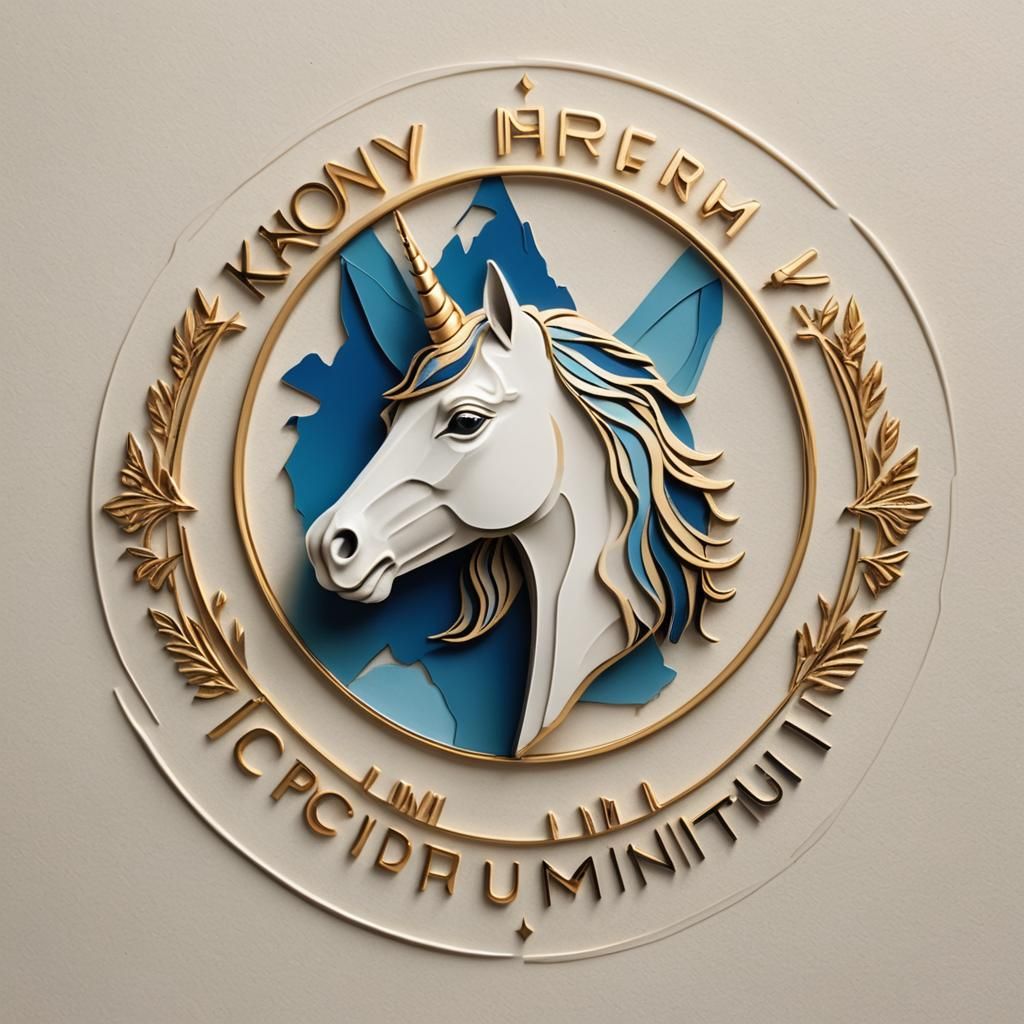 Elegant Unicorn Logo Design in Art Deco Style