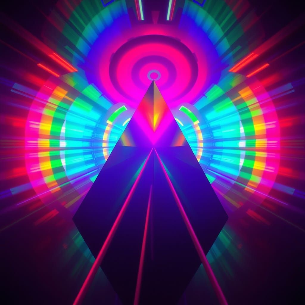 Luminous Prism Refracts Light in Futuristic Style