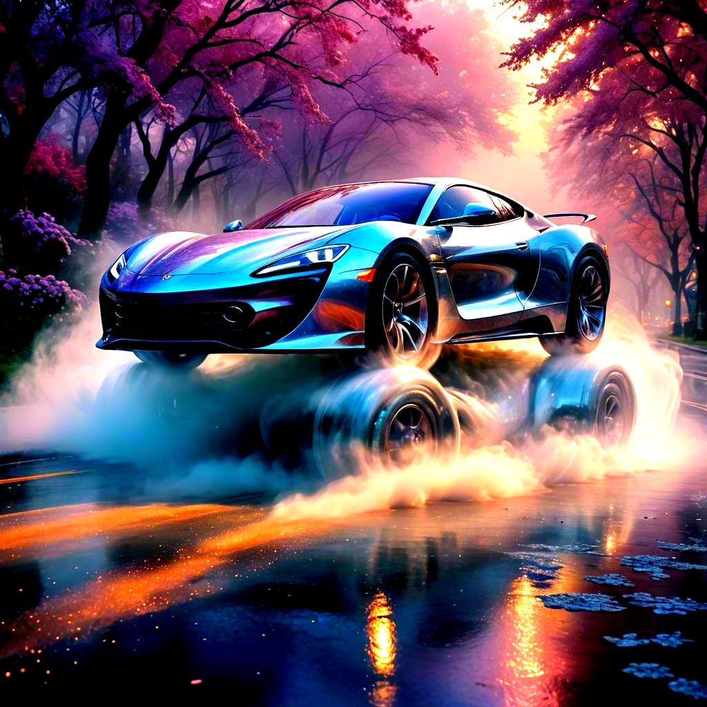 Ethereal Cosmic Hypercar in Fantasy Style