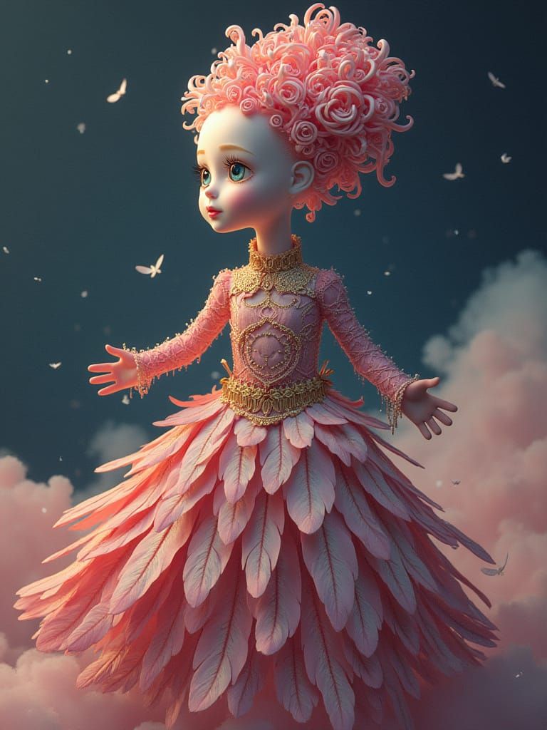 Loonyscape Spacebuns Hyaline Poetic Quilling Melodramatic Lighting Feathers