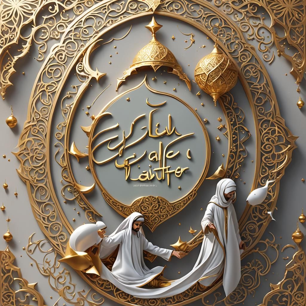 Eid Al-Fitr 2024 Greetings in 3D Anime Style