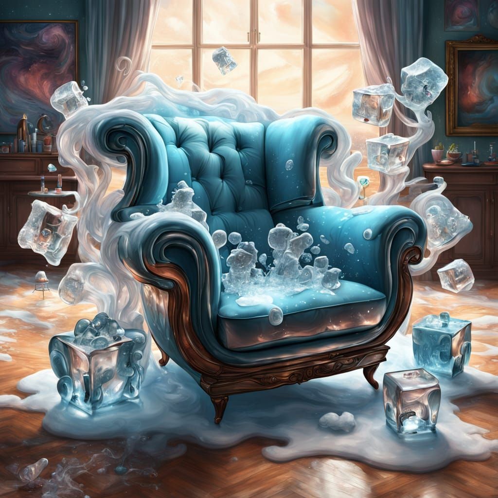 Surreal Cola Armchair in Dreamlike Living Room