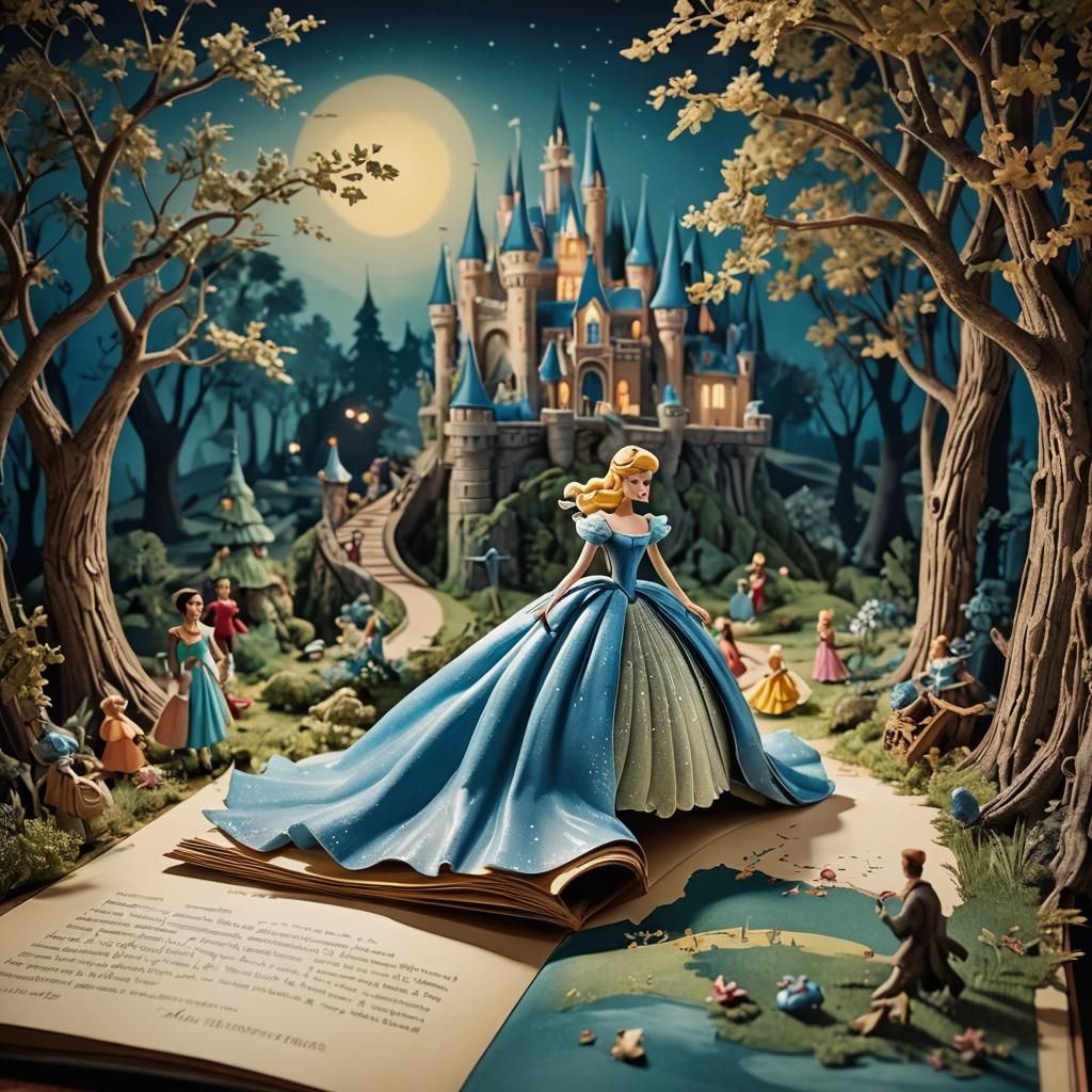 Cinderella Pop-Up Book in Cinematic Style