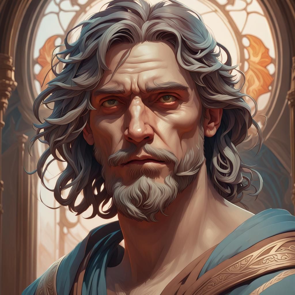 Judas Iscariot Portrait in Art Nouveau Style