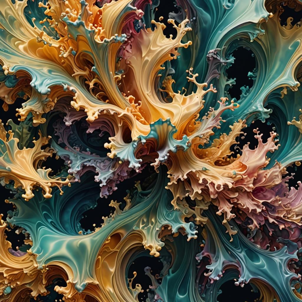 Fluid Fractal Sea: Dreamy Conceptual Art