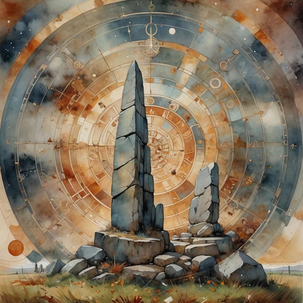 Autumnal Equinox Standing Stones Mandala Chart