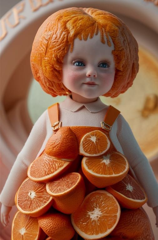 Tangerine Couture Portrait of a Whimsical Character
