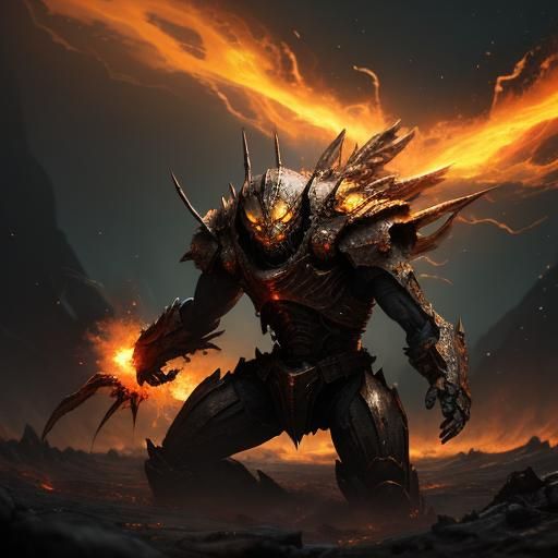 Aggressive Insect Zombie with Searing Light