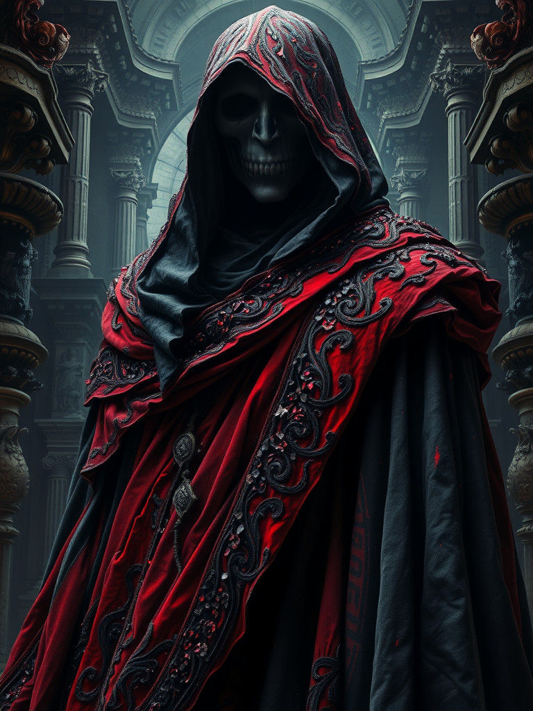 Ornate Portrait of Figure in Dark Surrealist Style