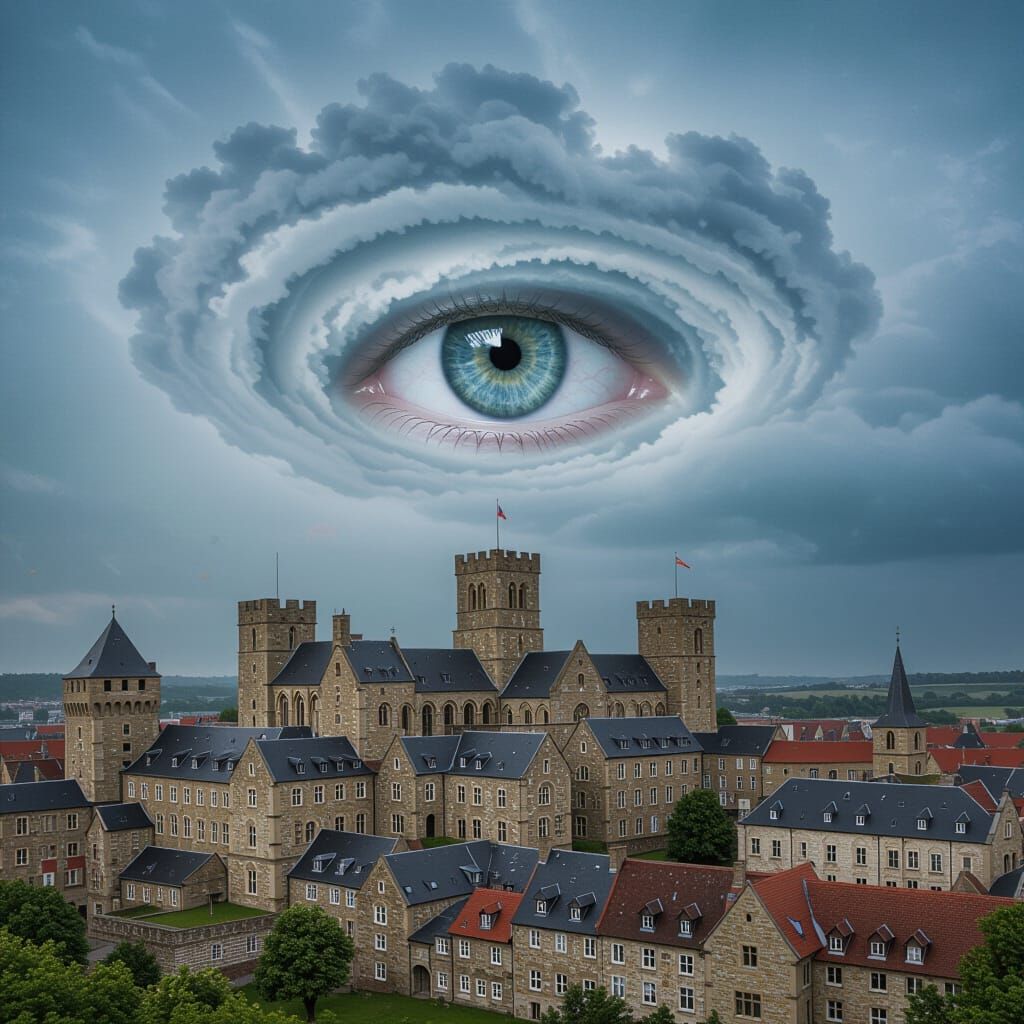 Eye of the Storm Over a Medieval City