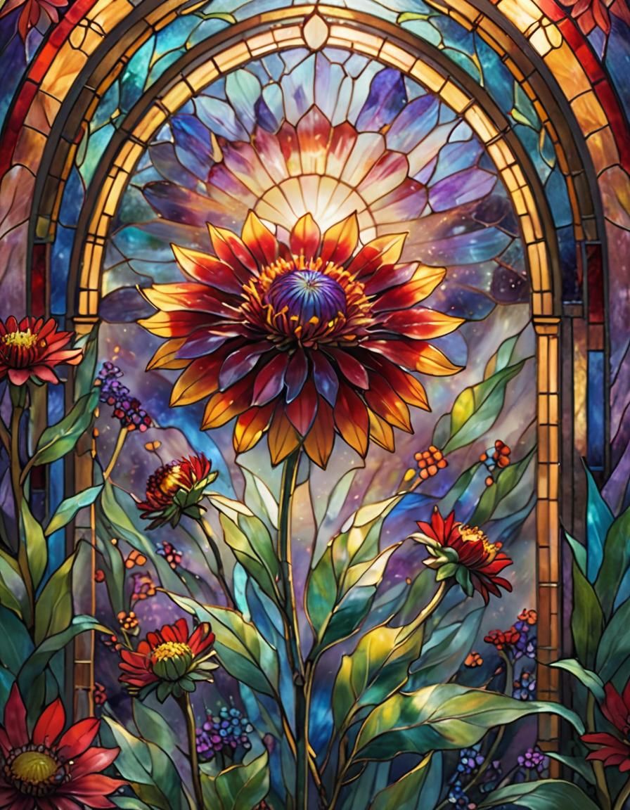Stained Glass Blanket Flower in Ethereal Mist